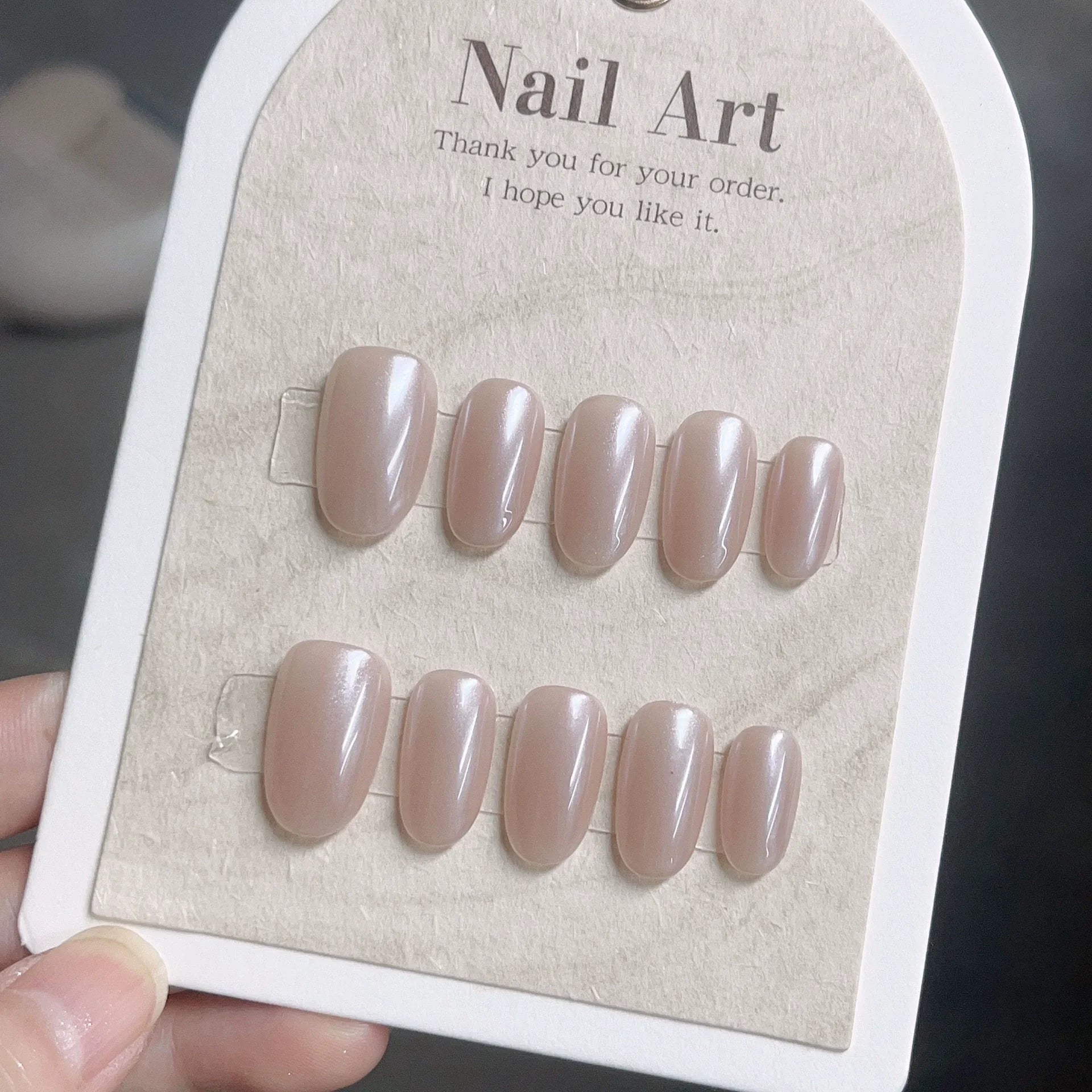 10Pcs Cat Eye Almond Handmade Press on Nails
