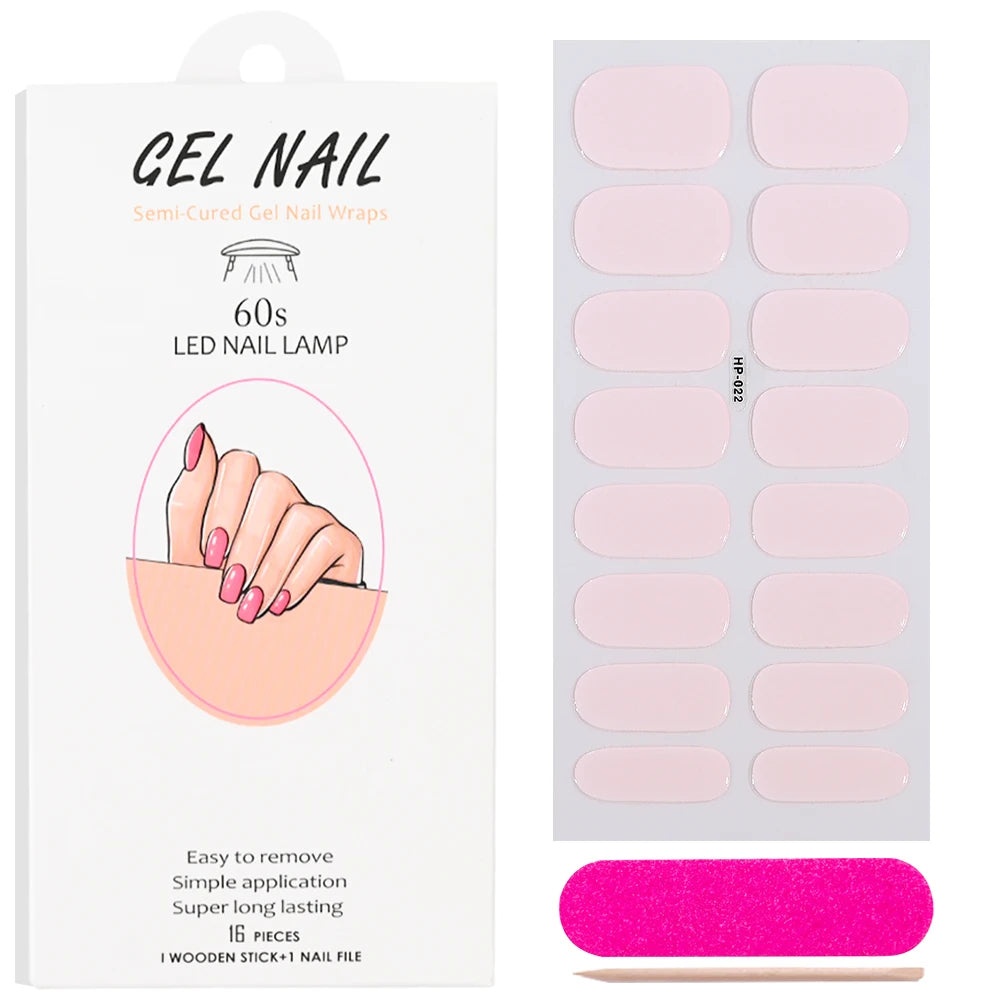 Red Semi Cured Gel Nail Stickers