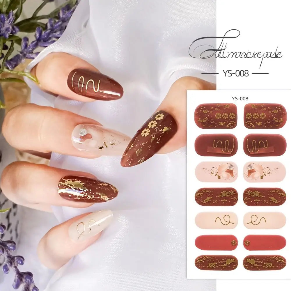 14 Strips Semi Cured Gel Nail Stickers