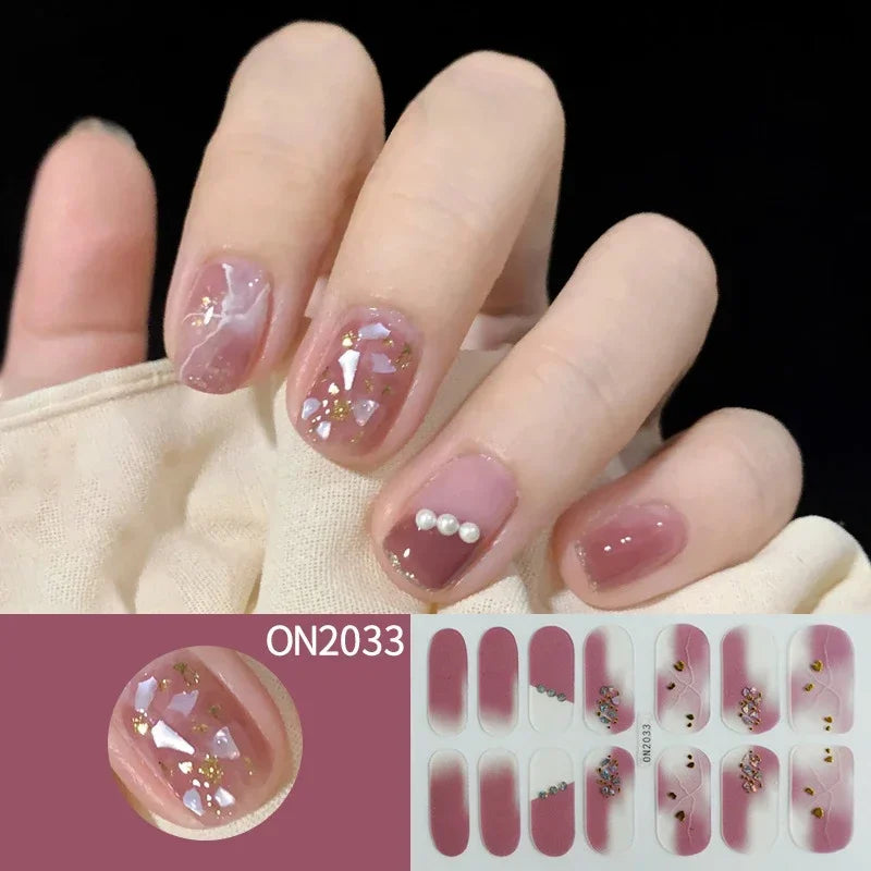 3D Flowers Gradient Color Adhesive Gel Nail Stickers