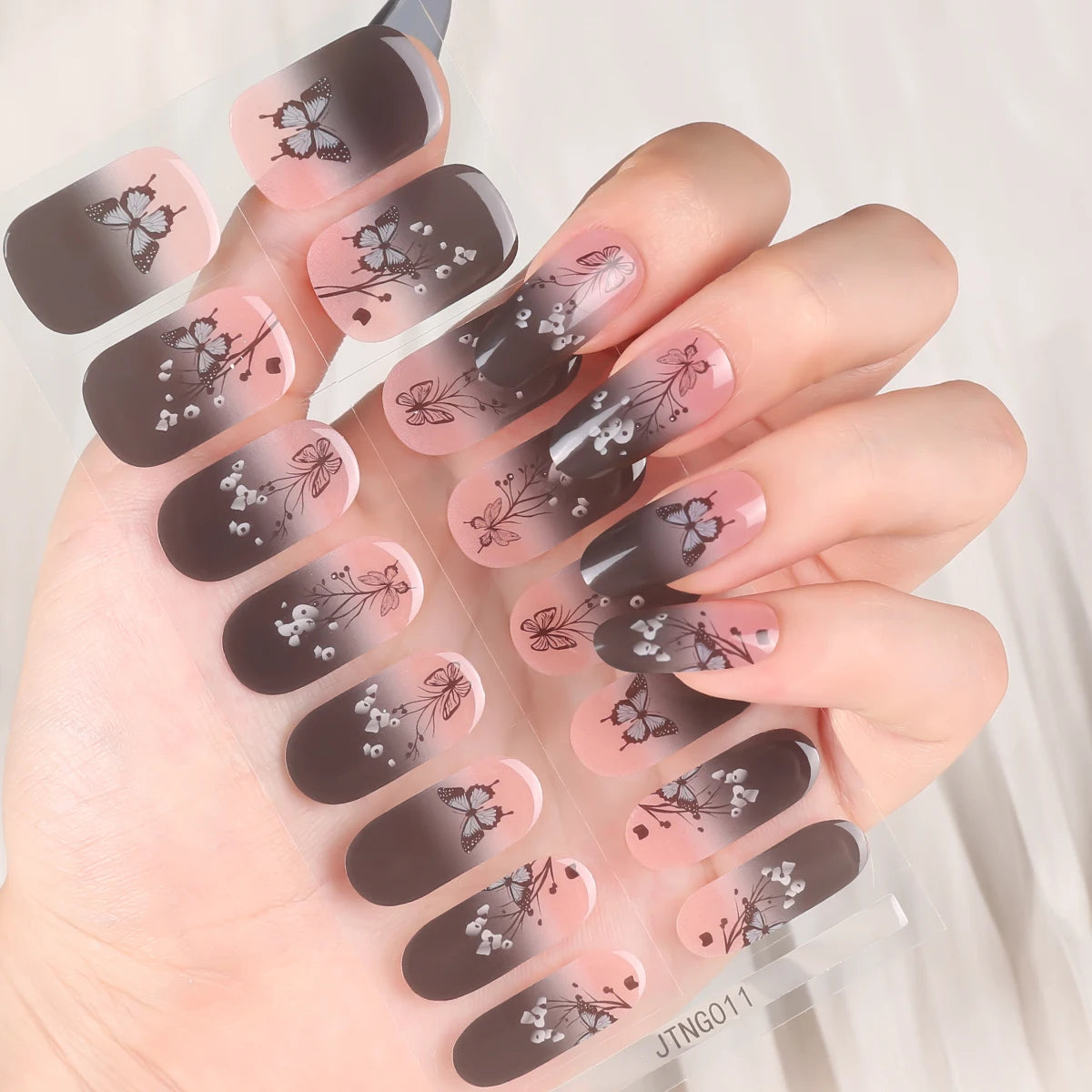 Snowflake Christmas Semi-Cured Gel Nail Stickers