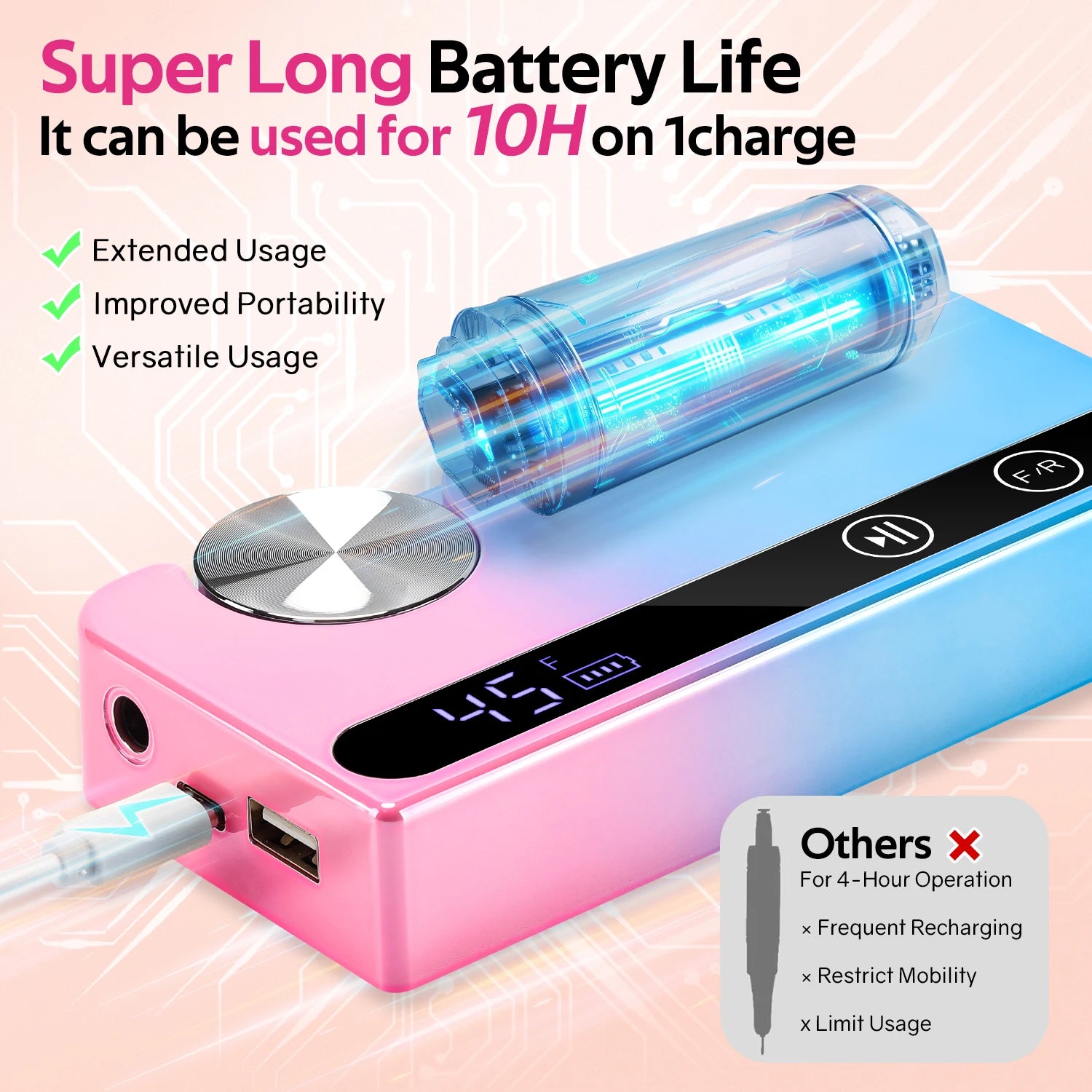 45000RPM Nail Drill Machine