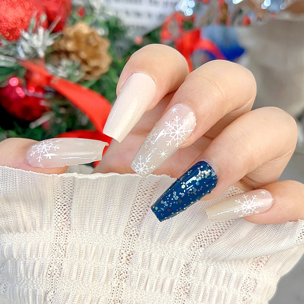 Red Green Snowflake Christmas Nail Sticker