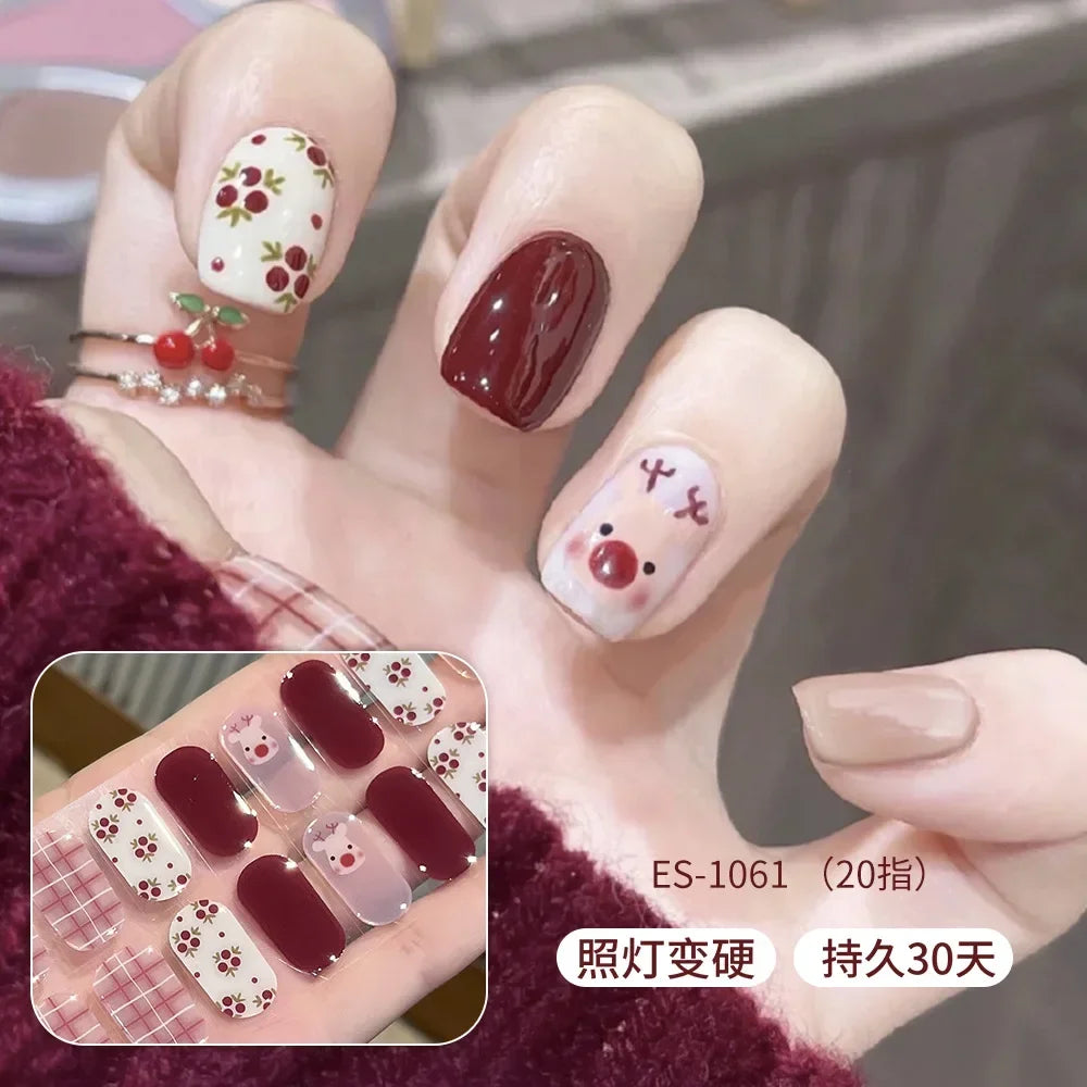20 Tips Christmas Series UV Semi-cured Gel Nail Sticker