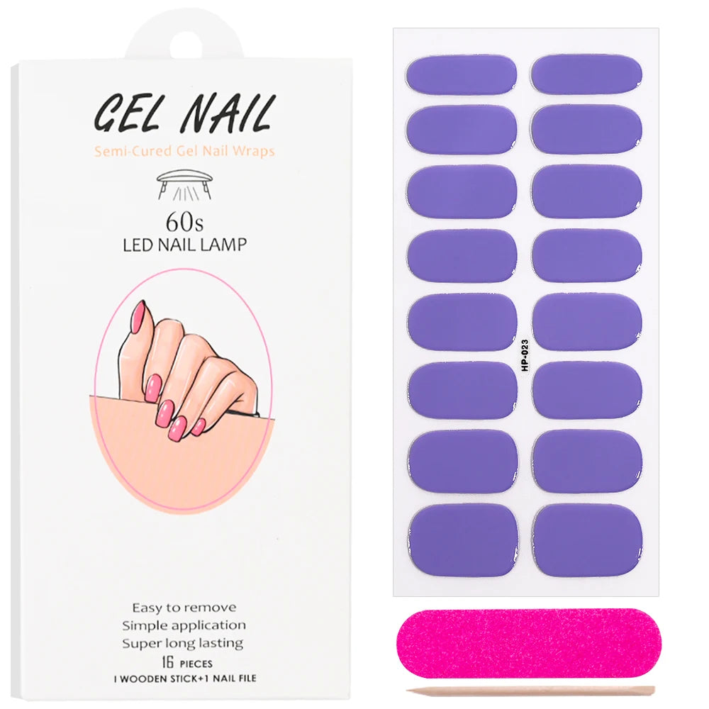 Red Semi Cured Gel Nail Stickers