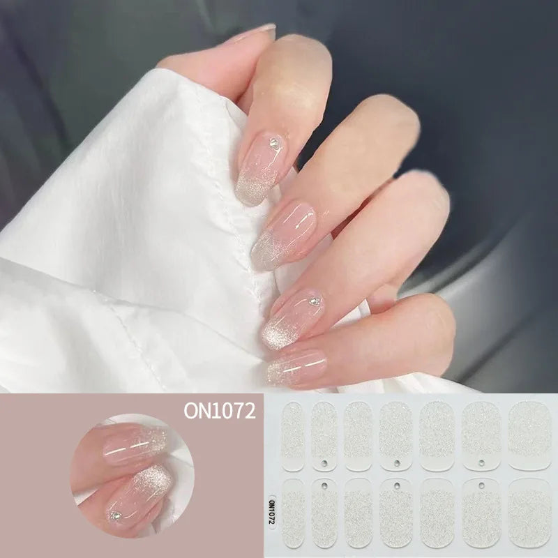 3D Flowers Gradient Color Adhesive Gel Nail Stickers