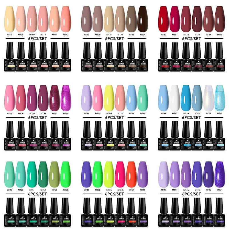 6Pcs Gel Nail Polish Set for Nails