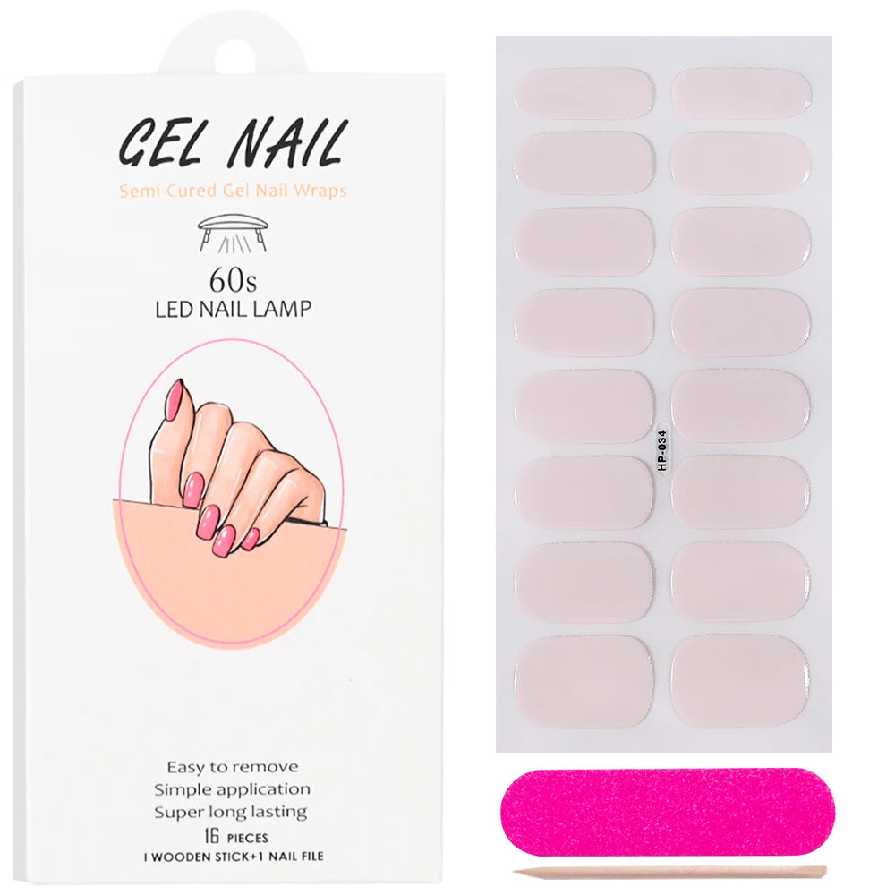 Red Semi Cured Gel Nail Stickers