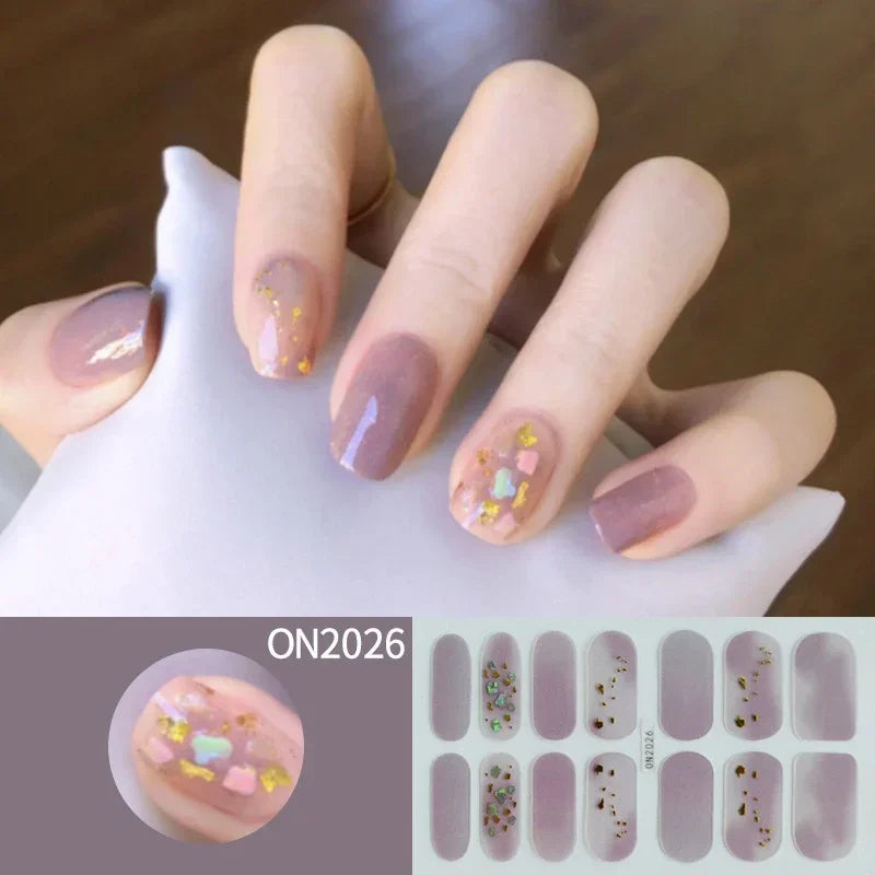3D Flowers Gradient Color Adhesive Gel Nail Stickers