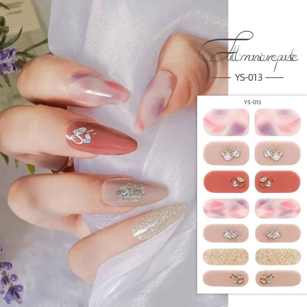 14 Strips Semi Cured Gel Nail Stickers