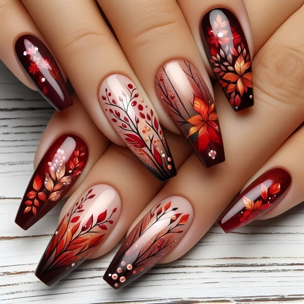 24pcsShort Medium long fake nails