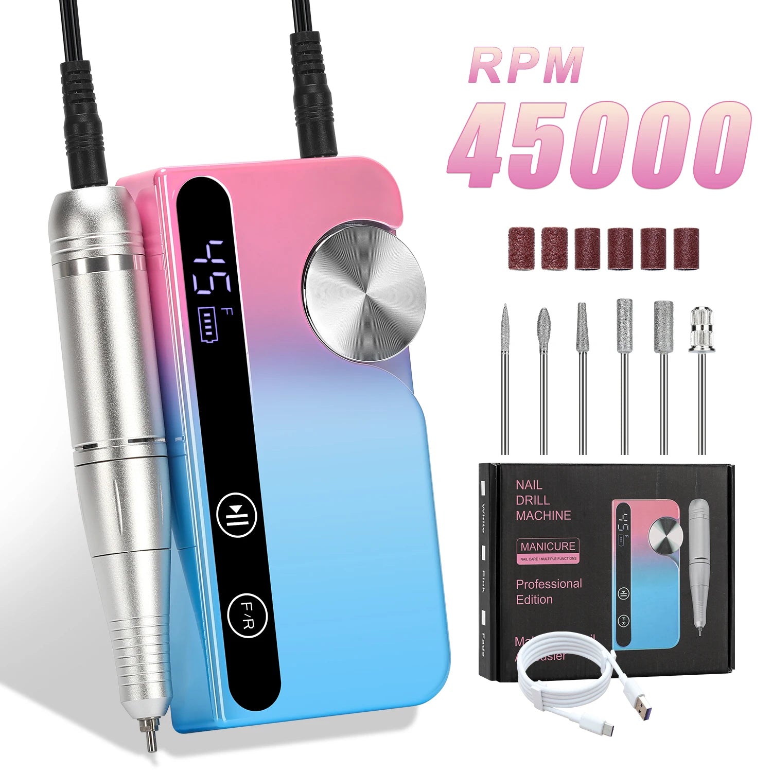 45000RPM Nail Drill Machine