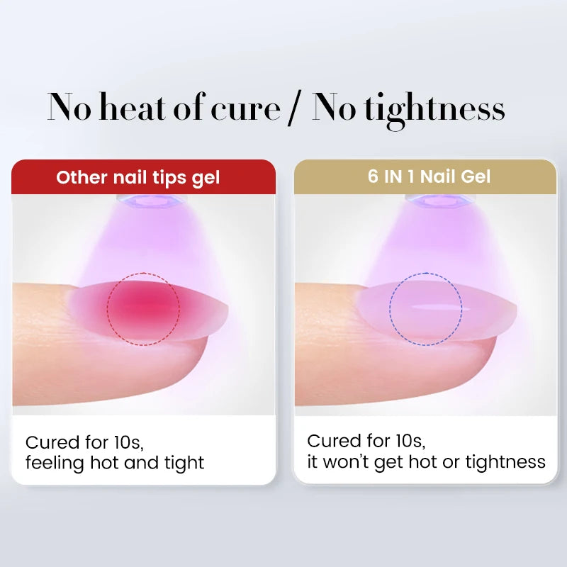 6 IN 1 Nail Glue Gel for Acrylic Nails