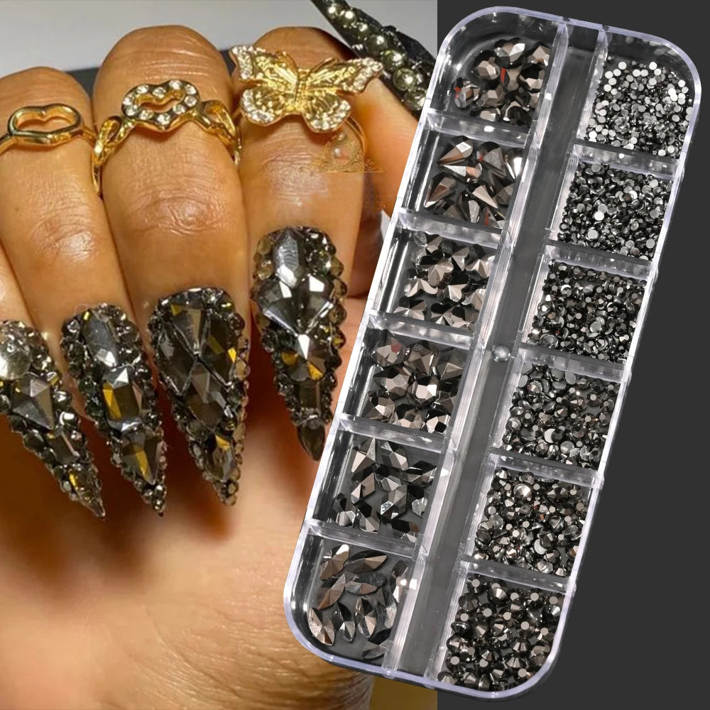 100/50cm Long Luxury Crystal Chain Nail