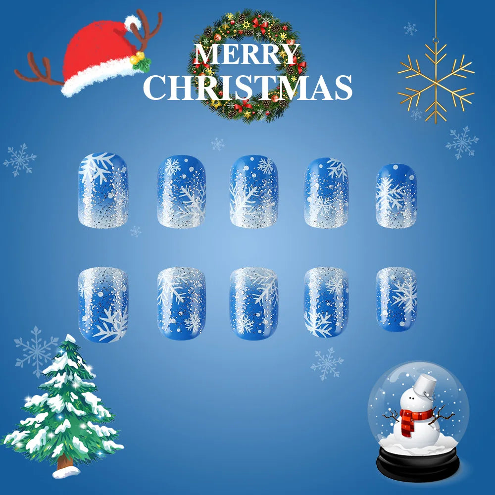 24pcs Merry Christmas Press On Nails