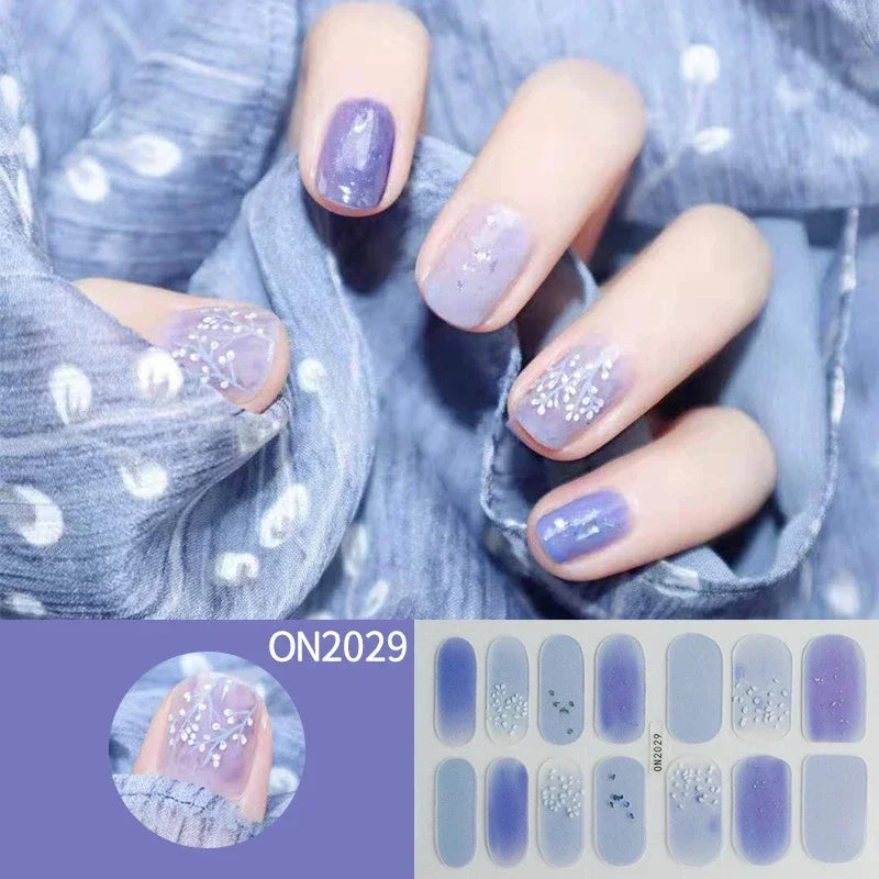 3D Flowers Gradient Color Adhesive Gel Nail Stickers
