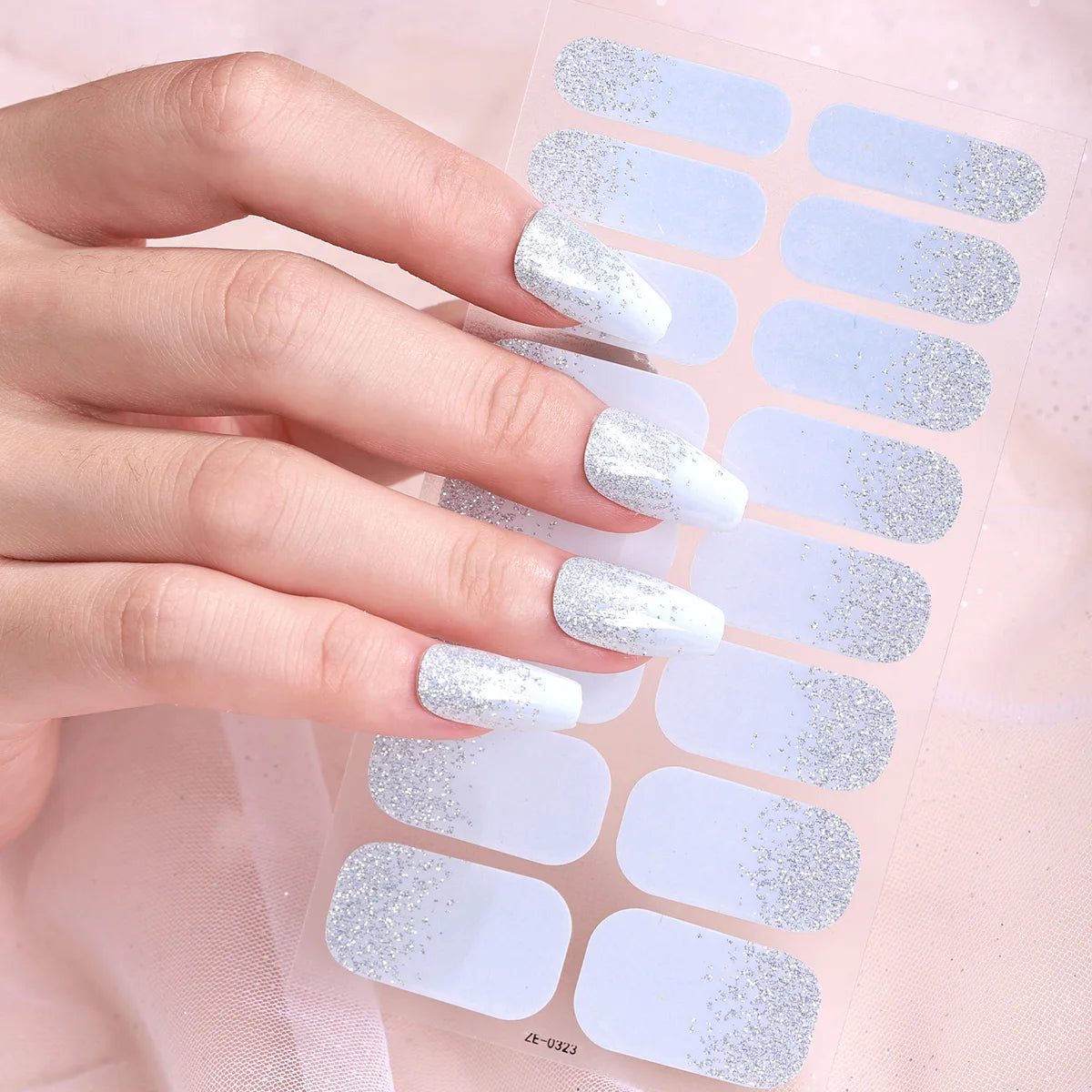 Gradient Glitter Self Adhesive Nail Art Stickers
