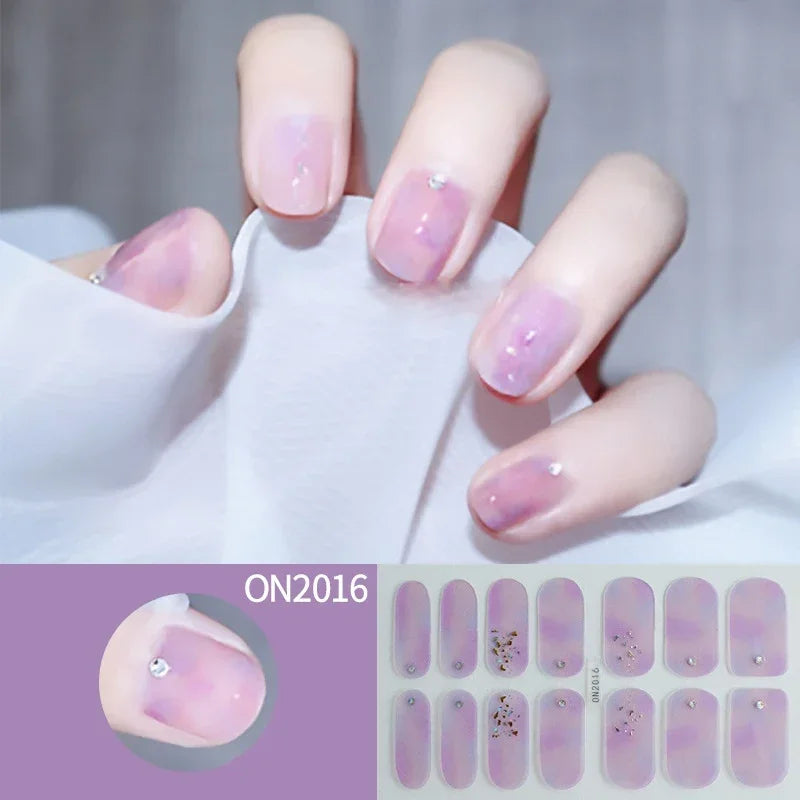 3D Flowers Gradient Color Adhesive Gel Nail Stickers