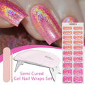 4pcs/set Sparkly Shinning Semi Cured Gel Nail Strips