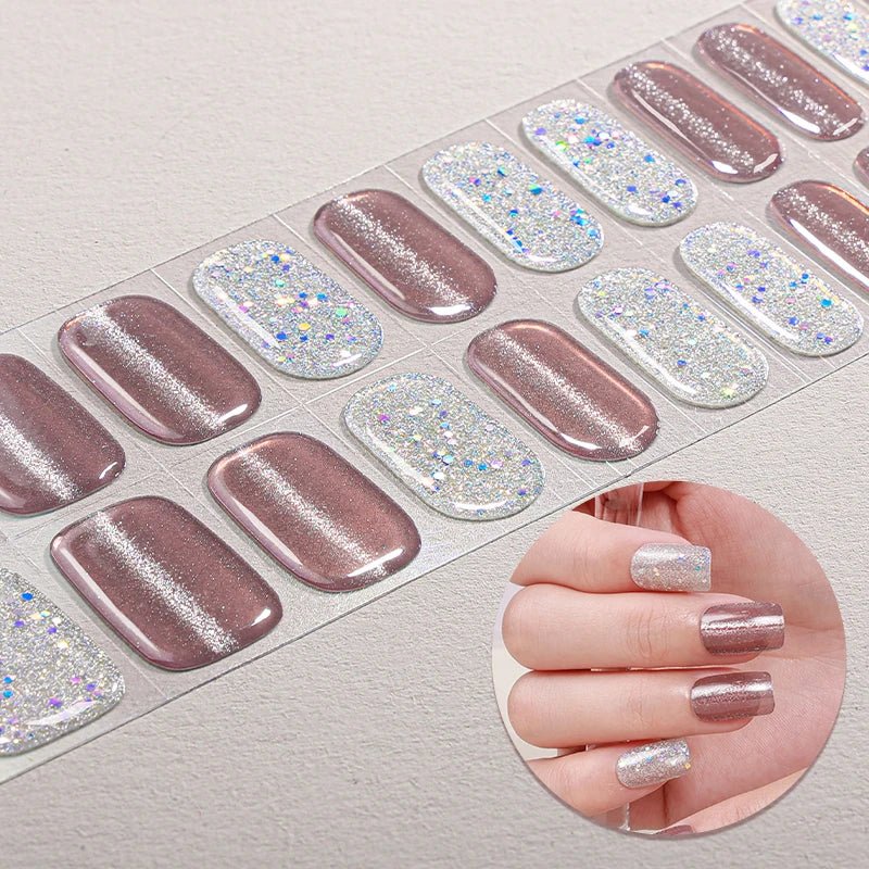 Glitter Cat Eyes UV-Free Gel Nail Sticker