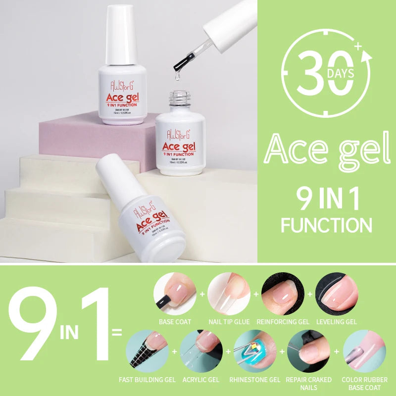 AWStorG 15ML Ace Gel 9-in-1 Nail Glue Gel Nail