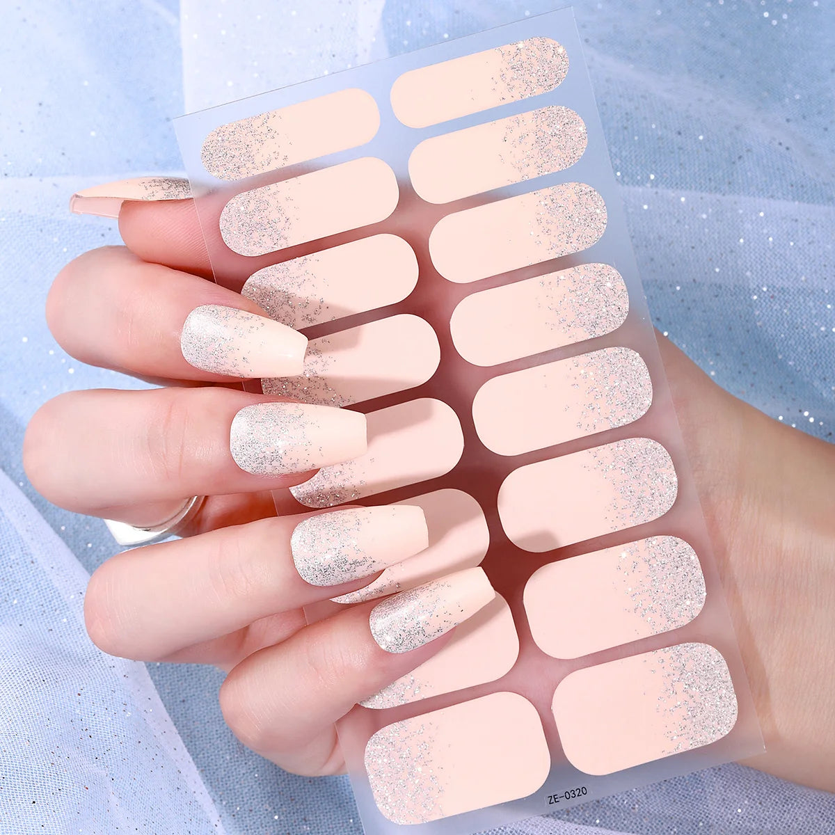 Gradient Glitter Self Adhesive Nail Art Stickers