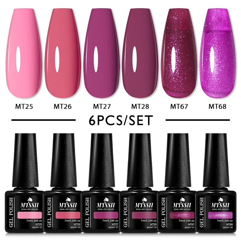6Pcs Gel Nail Polish Set for Nails