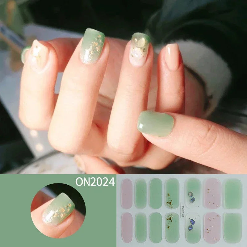 3D Flowers Gradient Color Adhesive Gel Nail Stickers