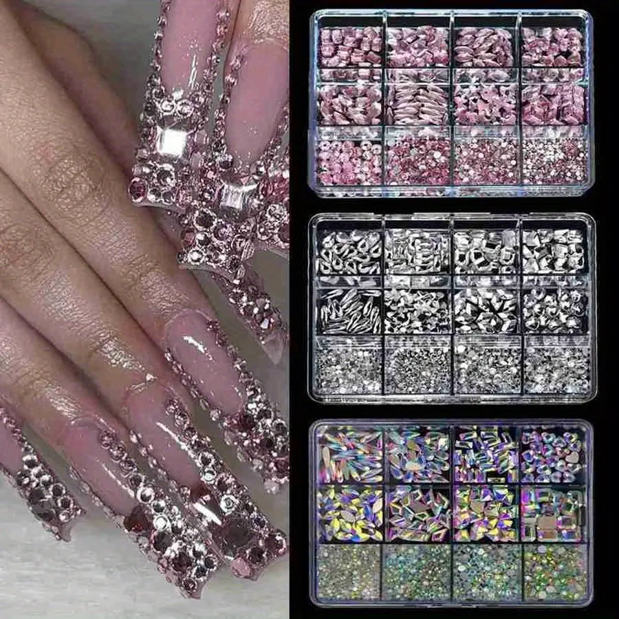 12 Grid/Box 3D Nail Gems