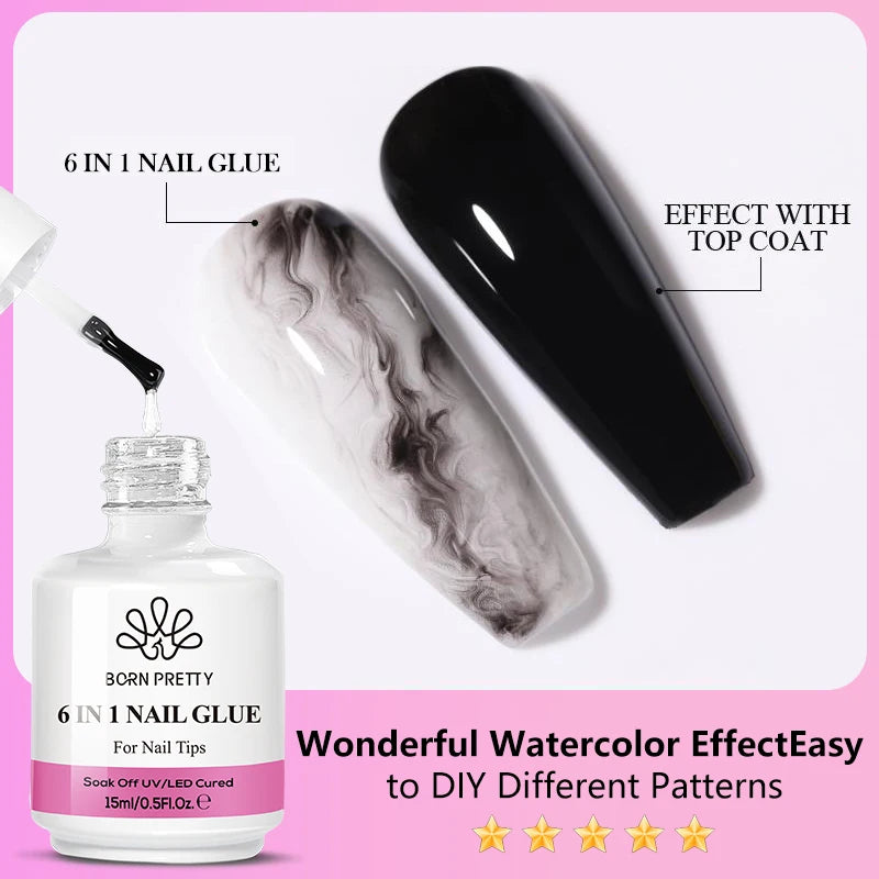 6 IN 1 Nail Glue Gel for Acrylic Nails