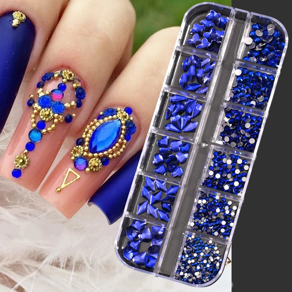 100/50cm Long Luxury Crystal Chain Nail