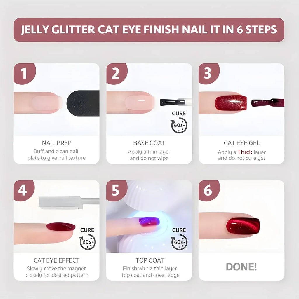 6PCS Long-lasting Magic Magnetic Cat-Eye Nail Gel Set