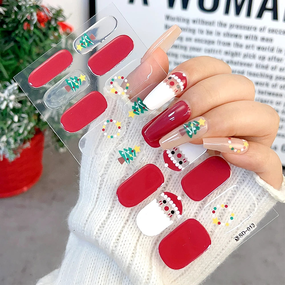Red Green Snowflake Christmas Nail Sticker