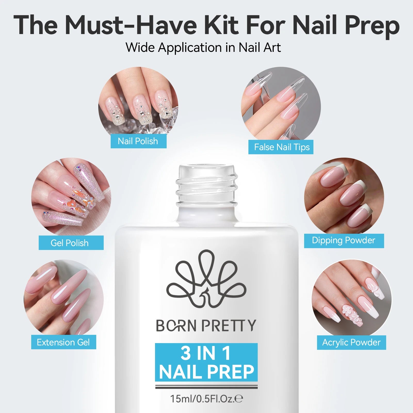 3 In 1 Nail Prep Dehydrate Acid Free Nail