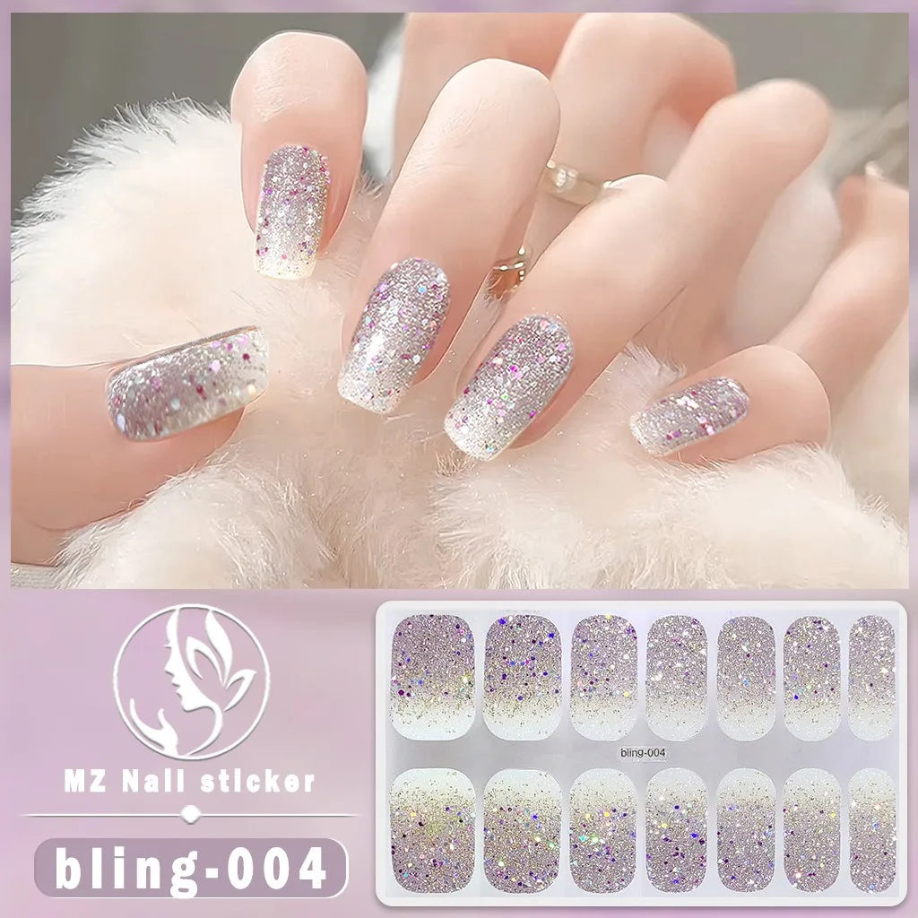3D Flowers Gradient Color Adhesive Gel Nail Stickers