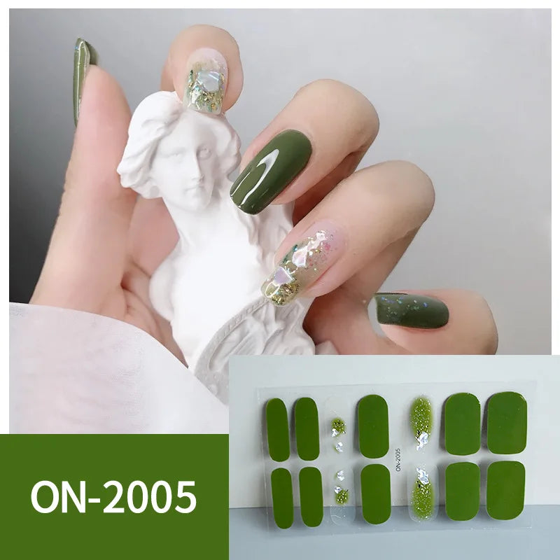 3D Flowers Gradient Color Adhesive Gel Nail Stickers