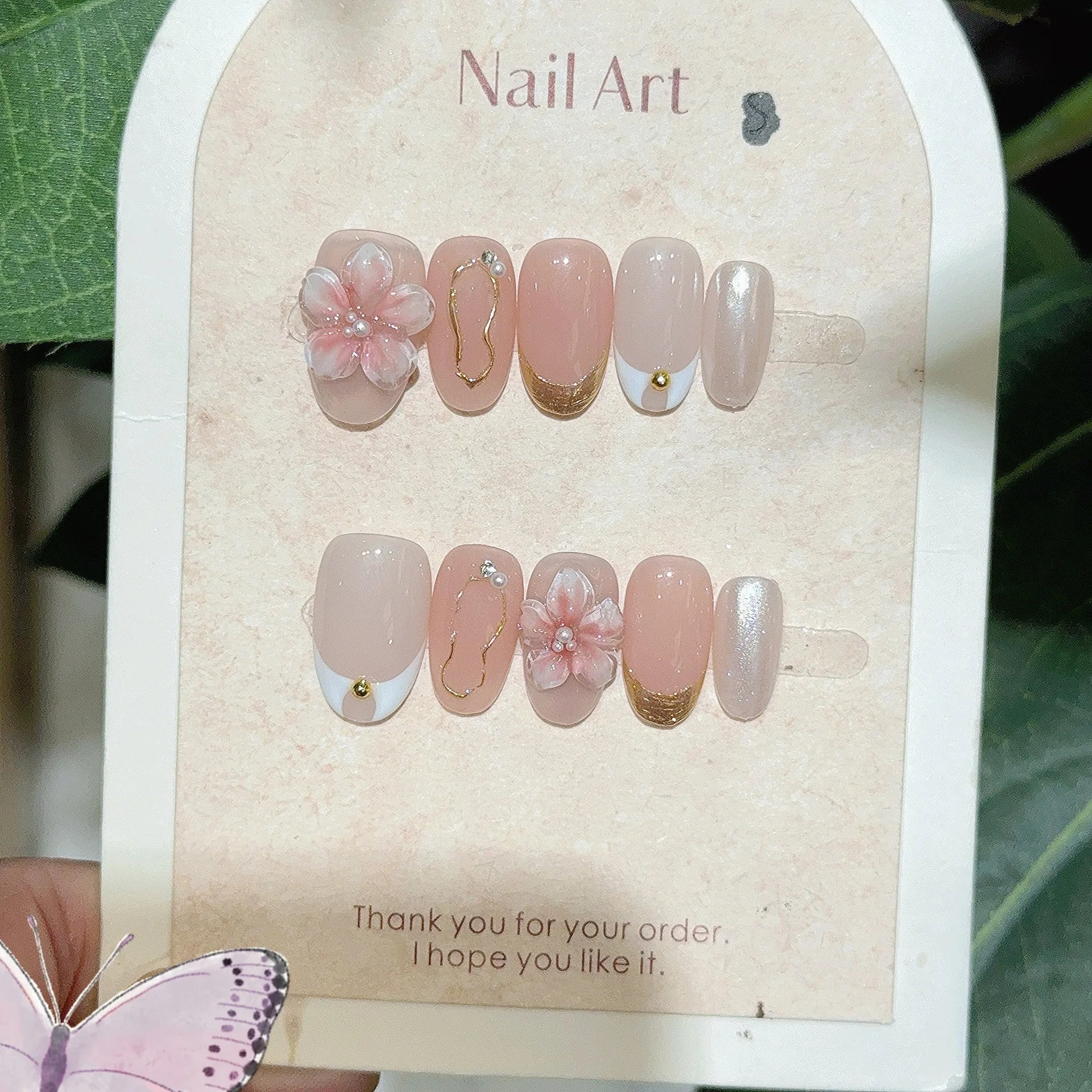 10Pcs Cat Eye Almond Handmade Press on Nails