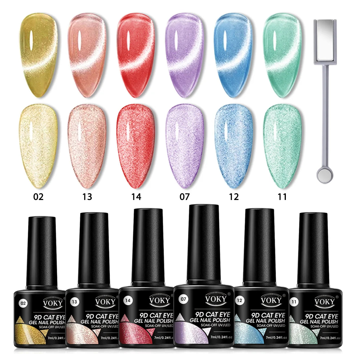 6PCS Long-lasting Magic Magnetic Cat-Eye Nail Gel Set
