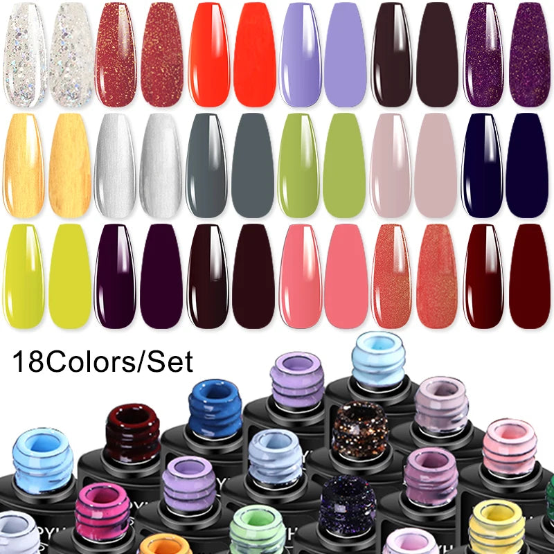 Gel Nail Polish Kit Manicure Art Decorations Set