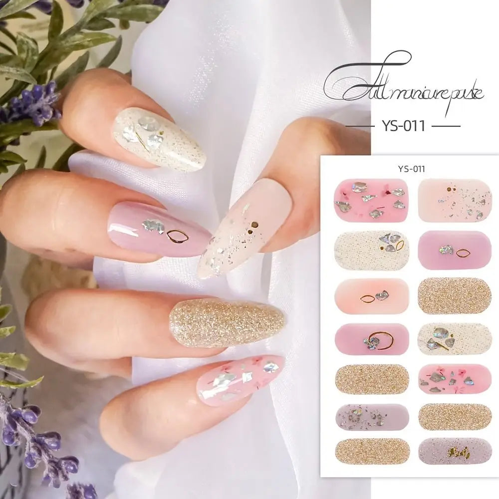 14 Strips Semi Cured Gel Nail Stickers