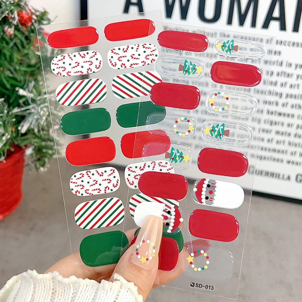 Red Green Snowflake Christmas Nail Sticker
