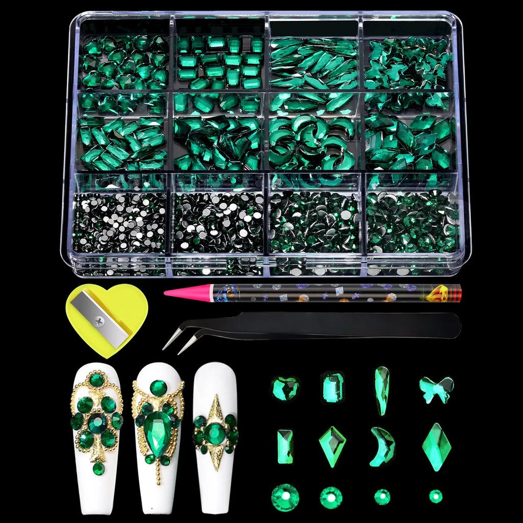 12Grids Flat Bottom Rhinstones For Nails