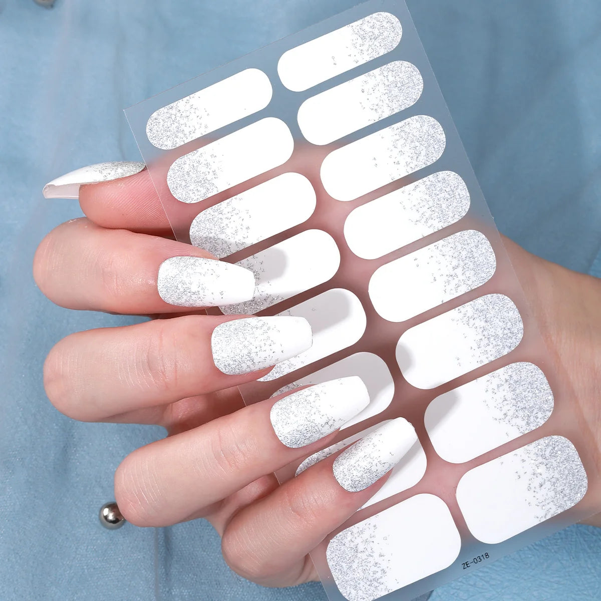 Gradient Glitter Self Adhesive Nail Art Stickers