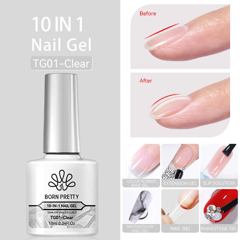 6 in 1 Nail Glue Gel Extra Strong Adhesive for Press on Nails
