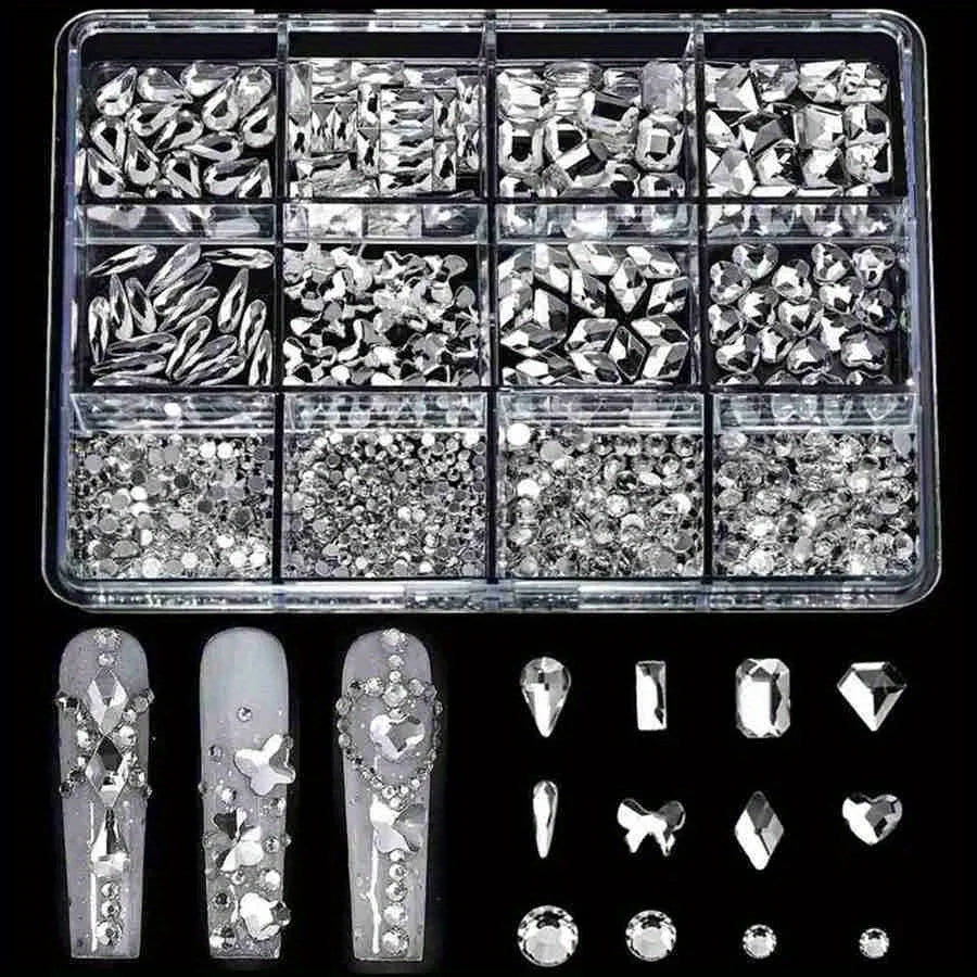 12 Grid/Box 3D Nail Gems