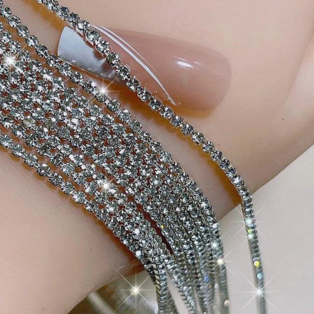 100/50cm Long Luxury Crystal Chain Nail
