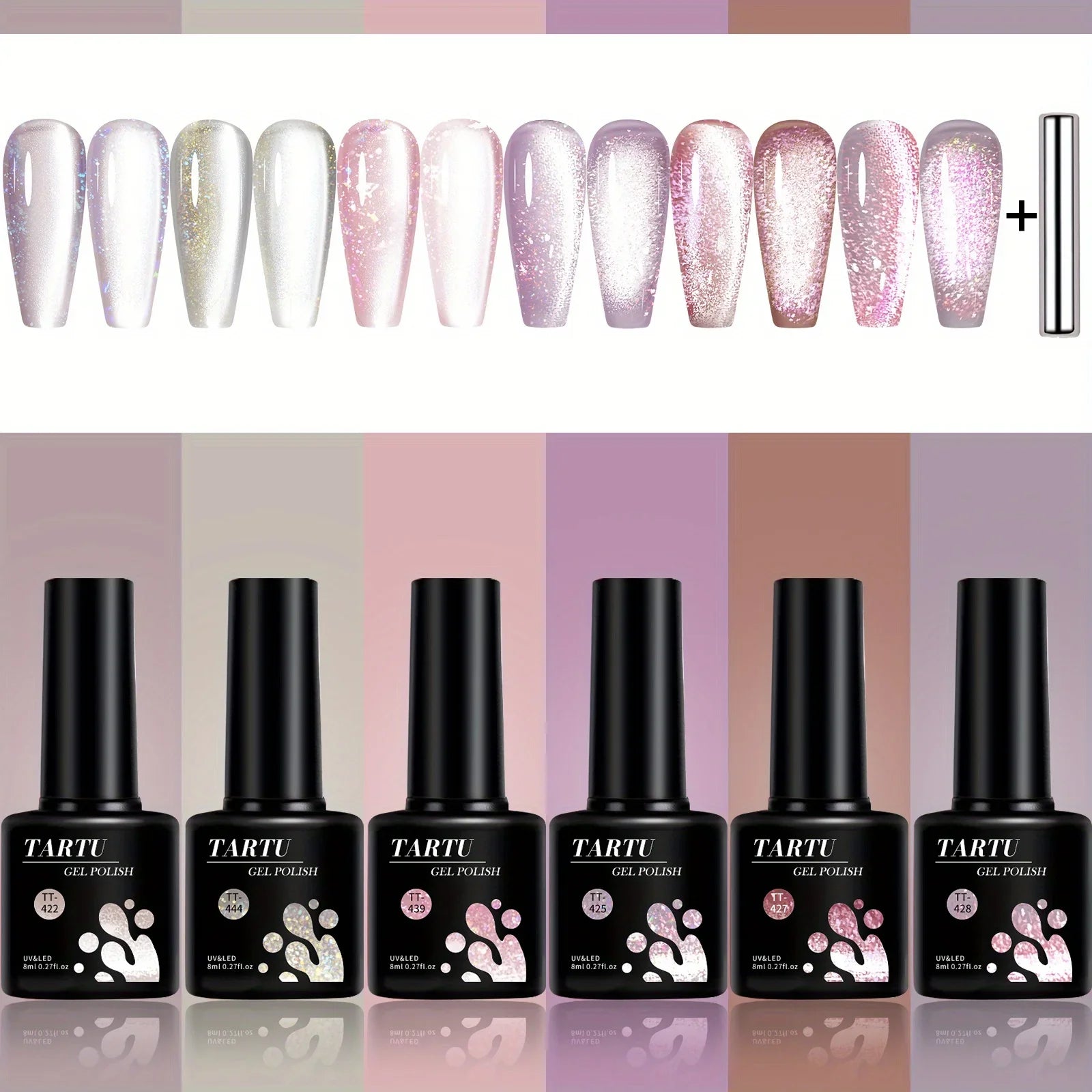 6pcs 8ml Cat Eye Gel Nail Polish Set