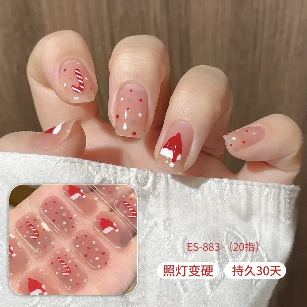 20 Tips Christmas Series UV Semi-cured Gel Nail Sticker