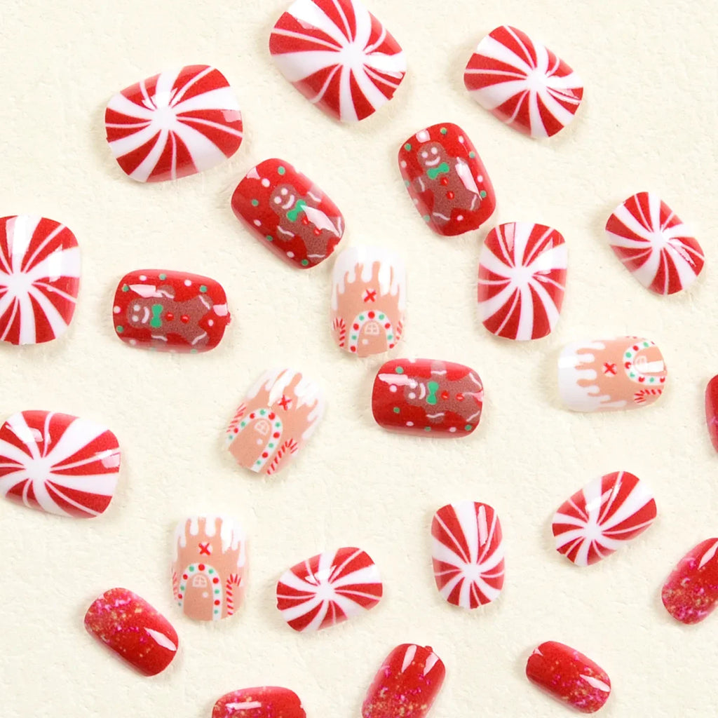 24Pcs Short Oval Press-On Nails