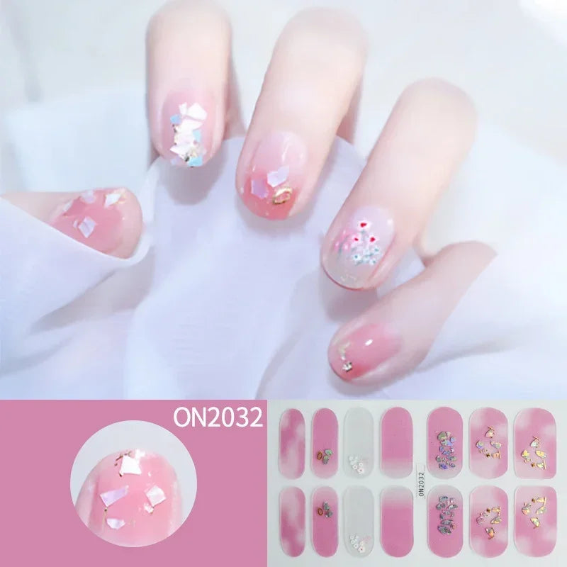 3D Flowers Gradient Color Adhesive Gel Nail Stickers